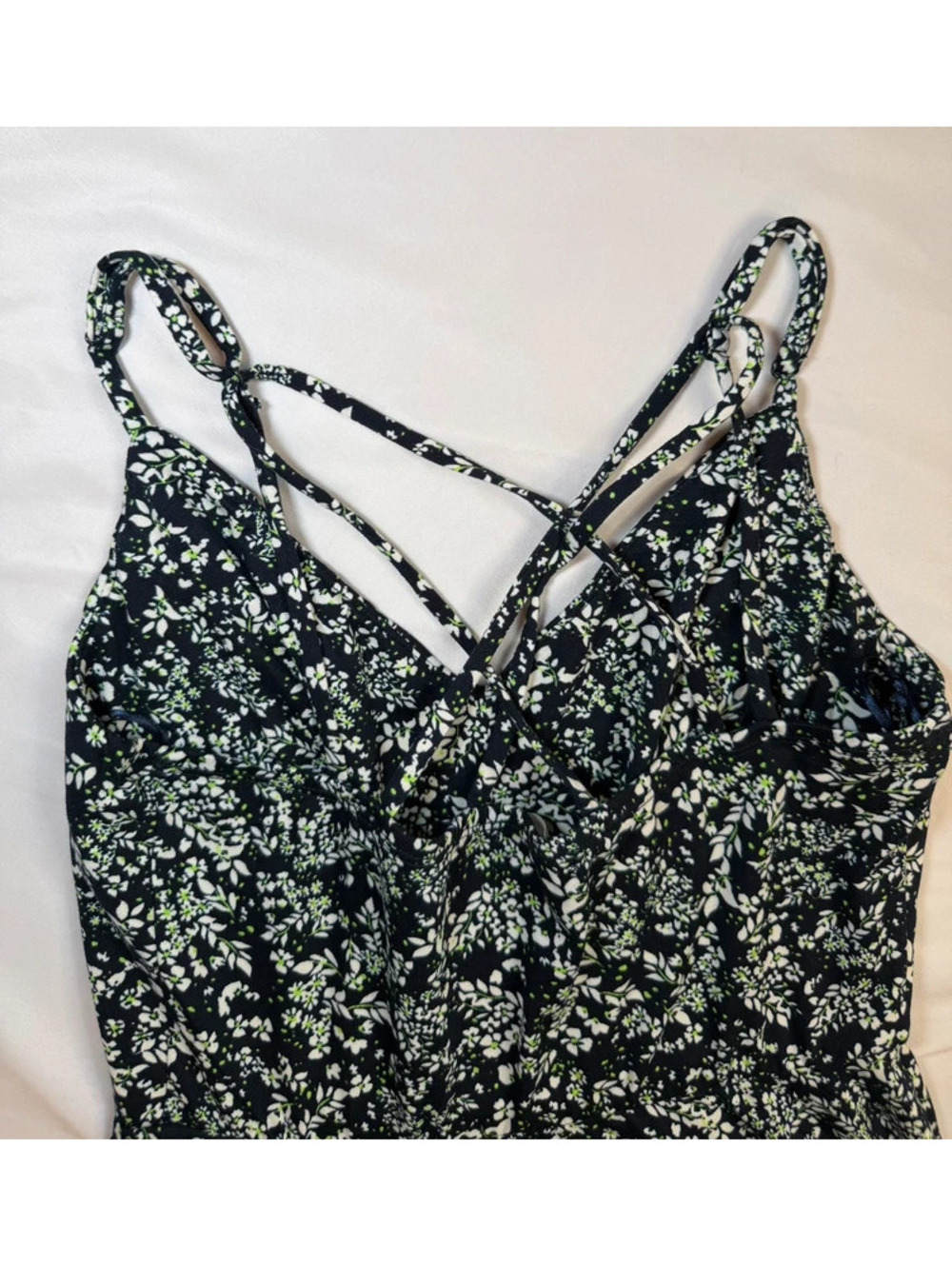 Nine Britton Dark Navy Floral Strappy Mini Dress Medium Petite - Picture 6 of 6